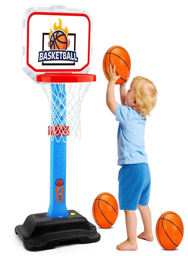 Tsomtto Toddler Basketball Hoop for Kids 1-3, Mini Adjustable Basketball Hoops Indoor with Balls Outdoor Pool Basketball Goal Sports Play Toys for 1 2 3 year old Baby Boys Girls First Birthday Gifts Age 1-2-3 - Image 1