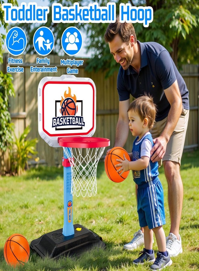 Tsomtto Toddler Basketball Hoop for Kids 1-3, Mini Adjustable Basketball Hoops Indoor with Balls Outdoor Pool Basketball Goal Sports Play Toys for 1 2 3 year old Baby Boys Girls First Birthday Gifts Age 1-2-3 - Image 5