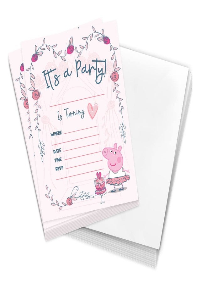 ديزرت كاكتوس بطاقات دعوة عيد ميلاد سعيد بتصميم صبار صحراوي لشخصية بيبا بيج، 10 بطاقات مع أظرف، لحفلات الأولاد والبنات والأطفال (النمط ج) - Image 1