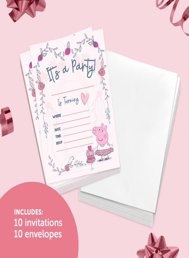 ديزرت كاكتوس بطاقات دعوة عيد ميلاد سعيد بتصميم صبار صحراوي لشخصية بيبا بيج، 10 بطاقات مع أظرف، لحفلات الأولاد والبنات والأطفال (النمط ج) - Image 3