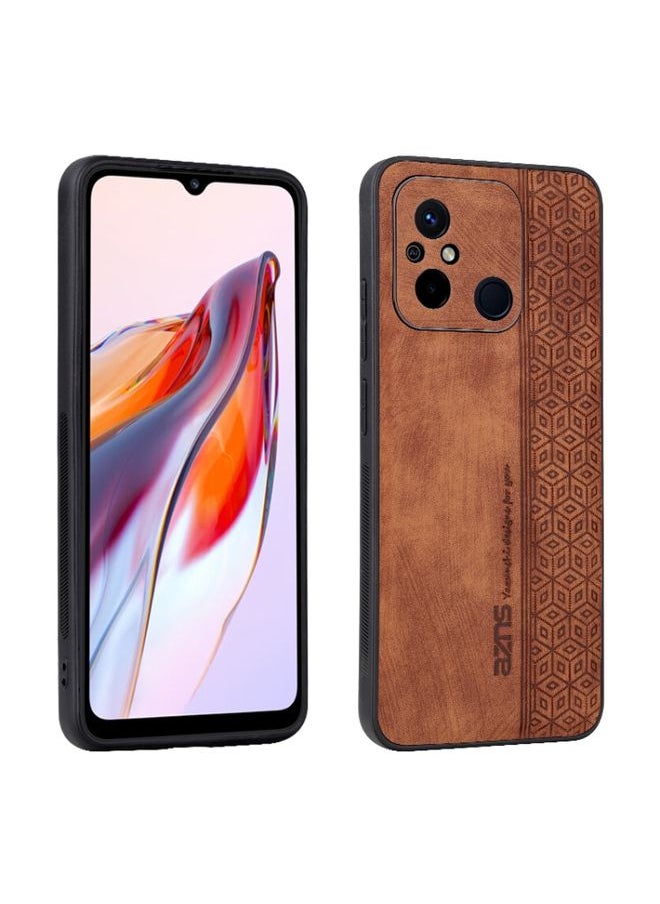 HuHa Case Cover For Xiaomi Poco C55 / Redmi 12C / 11A AZNS 3D Embossed Skin Feel Phone Case Brown 