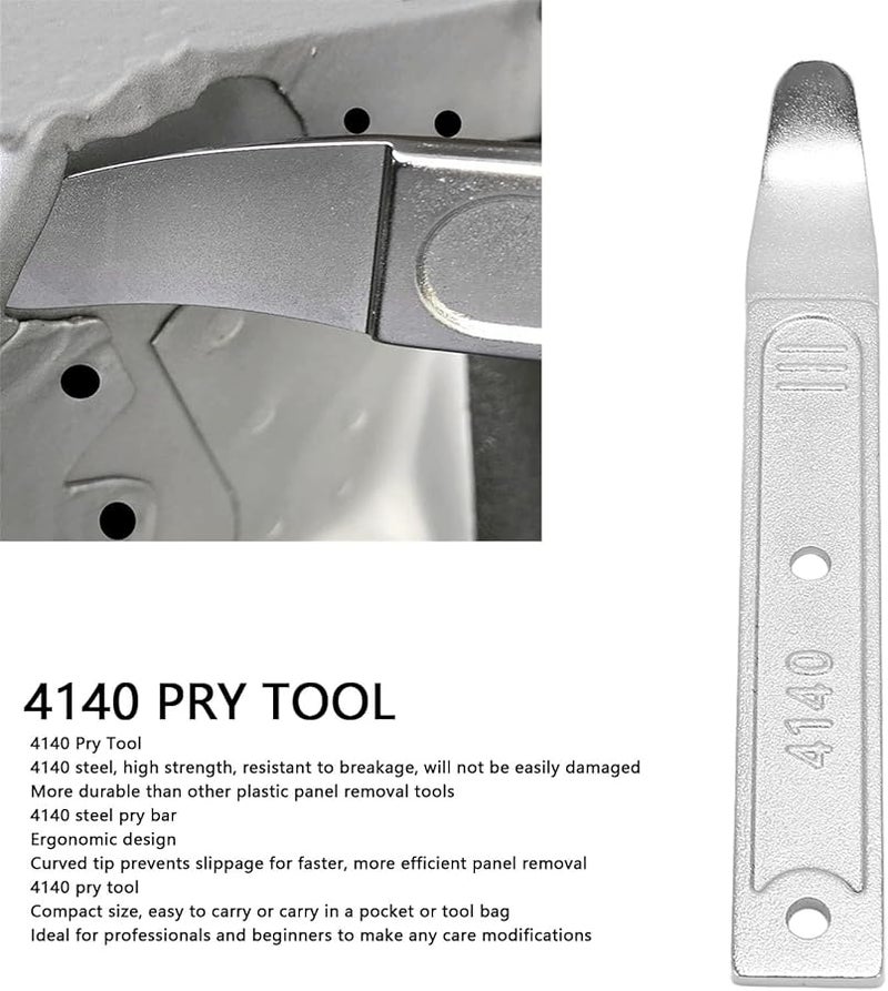 6.65 Inch 4140 Steel Pry Bar Tool For Automotive Trim And Panel Removal - Image 3