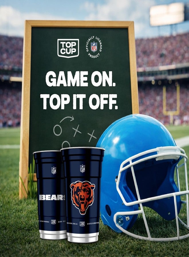 Top Cup NFL Chicago Bears 20 oz Reusable Aluminum Cups 20 Count | Officially Licensed, Durable, Reusable & Recyclable, Made in USA - Image 3