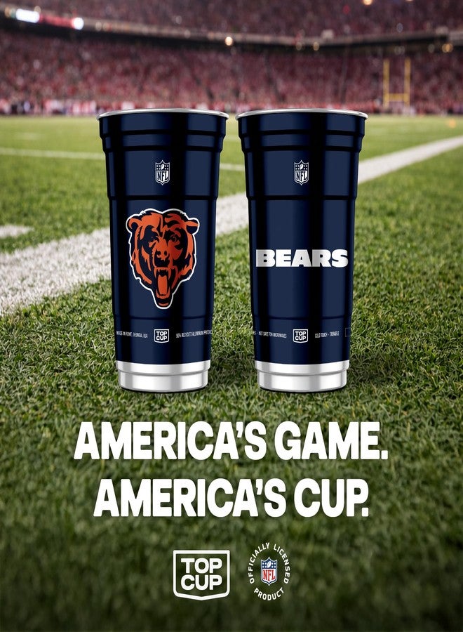 Top Cup NFL Chicago Bears 20 oz Reusable Aluminum Cups 20 Count | Officially Licensed, Durable, Reusable & Recyclable, Made in USA - Image 2