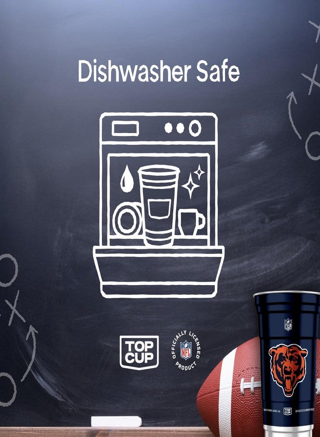 Top Cup NFL Chicago Bears 20 oz Reusable Aluminum Cups 20 Count | Officially Licensed, Durable, Reusable & Recyclable, Made in USA - Image 4