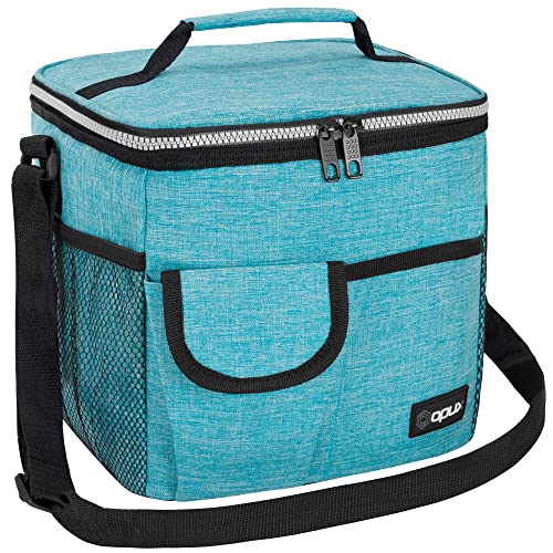 opux Insulated Lunch Bag for Men Women Leakproof Sea Blue Lunch Box for Work Portable Soft Lunch Cooler Bag with Shoulder Strap Adult Lunchbox Lunch Pail for Kid Boy Girl School 18 Can10L
