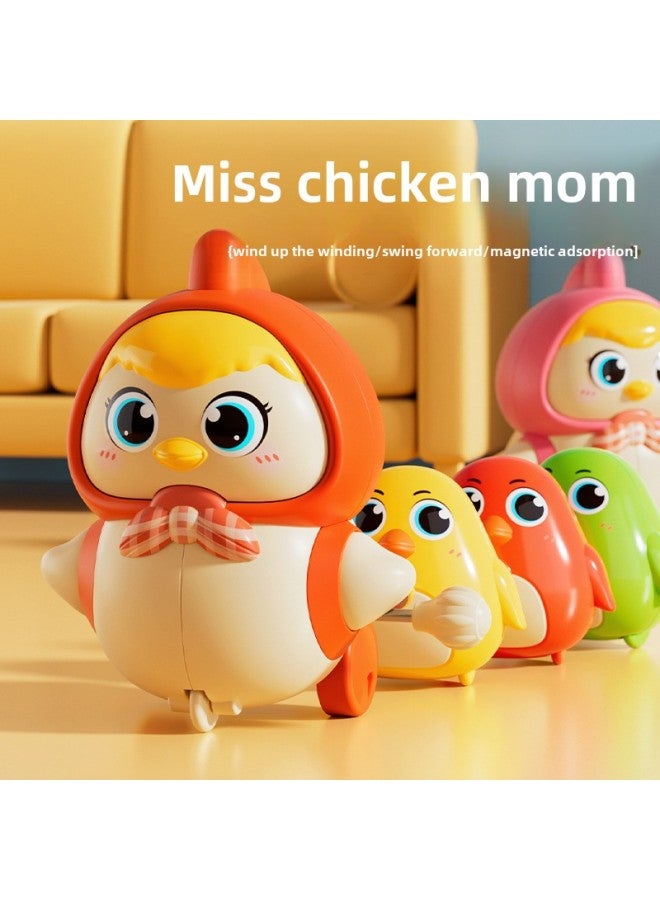 Shake Sound Explosions With Mother Chicken Swing Magnetic Chick Puzzle Cute Fun Early Education Climb Toys Wholesale-Color:Hair Strips Baby Chicken Mom Orange [opp Bag] - Image 2