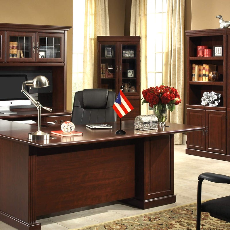 Anley Puerto Rico Deluxe Desk Flag Set - 6 x 4 Inch Miniature Puerto Rican Desktop Flag with 12" Solid Pole - Vivid Color and Fade Resistant - Black Base and Spear Top - Image 3
