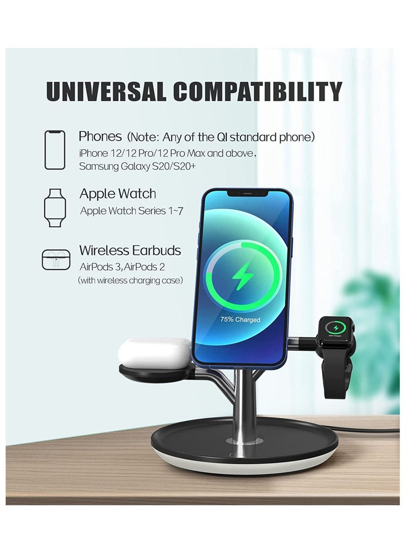 Captaintech 3 in 1 Magnetic Wireless Charger, 18W Fixed Frequency Fast Charging Station, Qi-Certified Charging Station - Image 5