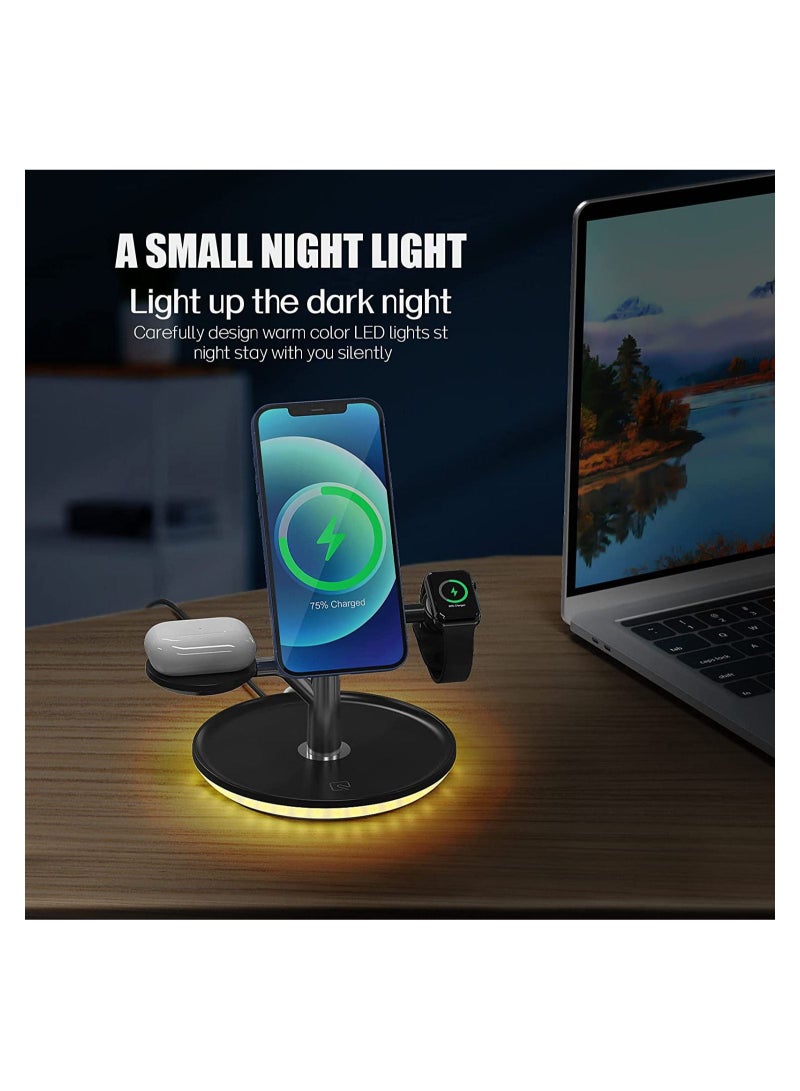 Captaintech 3 in 1 Magnetic Wireless Charger, 18W Fixed Frequency Fast Charging Station, Qi-Certified Charging Station - Image 3