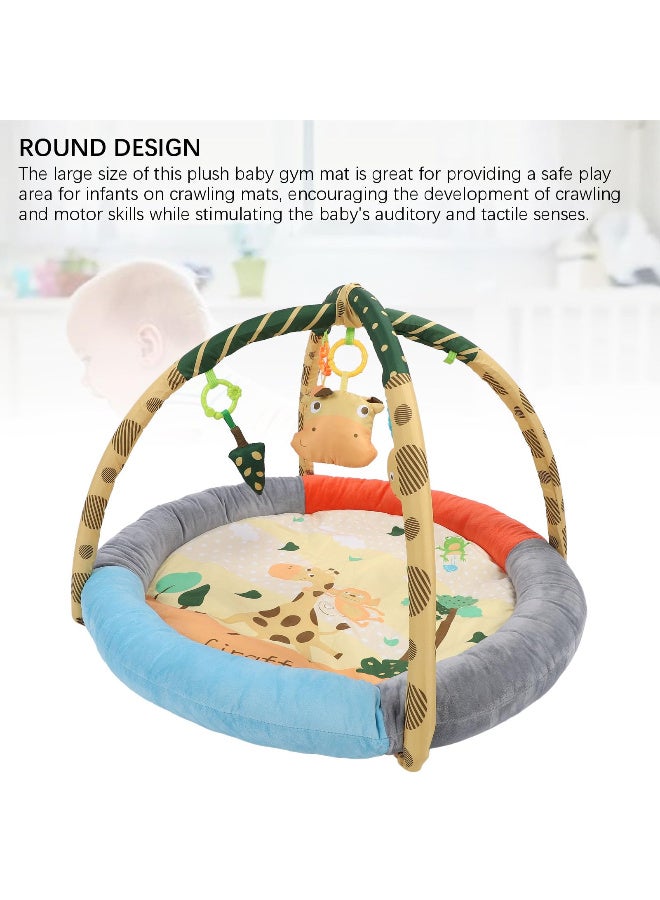 ZERIFAM ZERIFAM Baby Gym Play Mat - Tummy Time Mat, Infant Exercise Mat With 4 Detachable Toys, An Early Education Fitness Mat For Babies Aged 0 To 2 Years Old. (Brown)  - Image 5