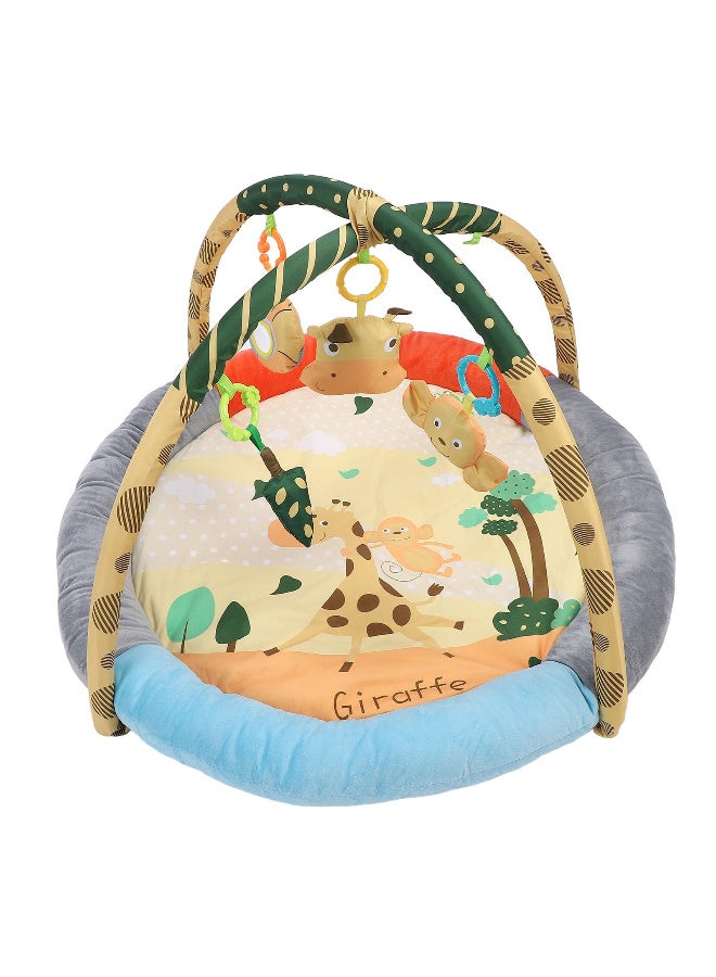 ZERIFAM ZERIFAM Baby Gym Play Mat - Tummy Time Mat, Infant Exercise Mat With 4 Detachable Toys, An Early Education Fitness Mat For Babies Aged 0 To 2 Years Old. (Brown)  - Image 2
