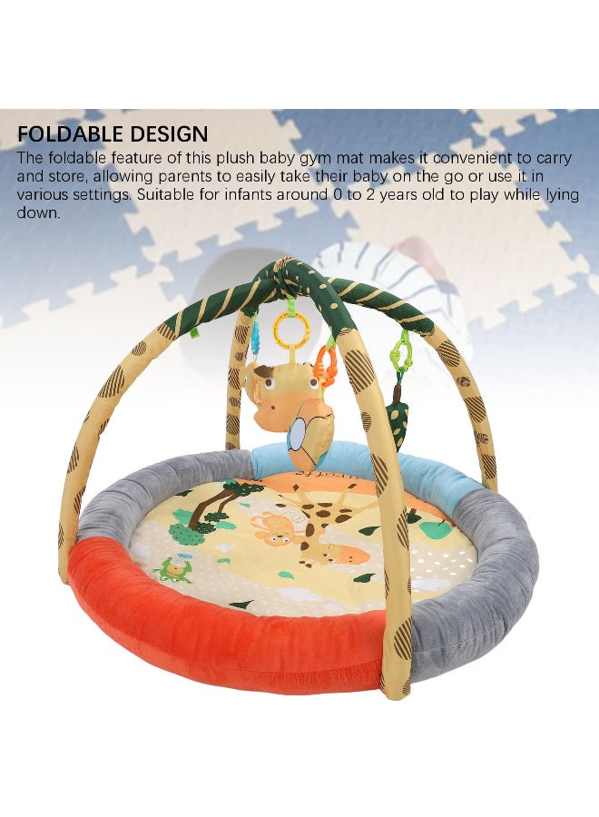 ZERIFAM ZERIFAM Baby Gym Play Mat - Tummy Time Mat, Infant Exercise Mat With 4 Detachable Toys, An Early Education Fitness Mat For Babies Aged 0 To 2 Years Old. (Brown)  - Image 4