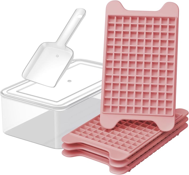 GGUW Mini Ice Cube Tray for Freezer: Nugget Ice Cube Tray with Bin - Crushed Ice Tray Making 4×108 PCS Icecube - Easy Release Iced Maker Trays - Image 1