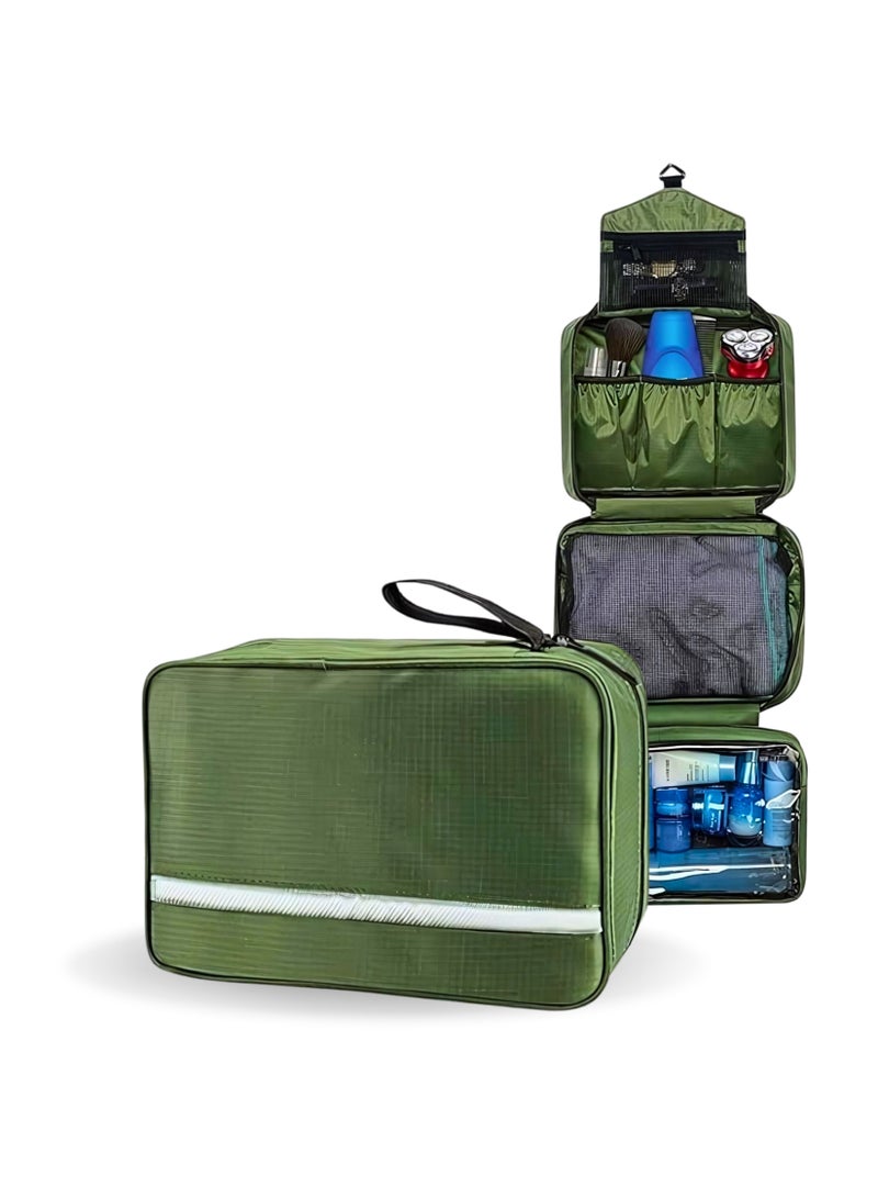 ARINA Bathroom bag and decorative tools for travel with suspension hook - Large Capacity, Waterproof, Multi-Compartment - 4-in-1 Organizer for Wet and Dry Separation - Perfect for Men and Women - Image 1