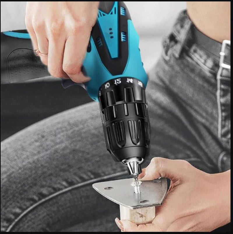 MLD MLD MultiFunction Drill Plastic Cordless Drill Screw Driver 10mm with Batteries Two Speed Control LED Light Guided Keyless Chuck Reverse Forward Motion 12V LithiumIon 12Ah  - Image 5