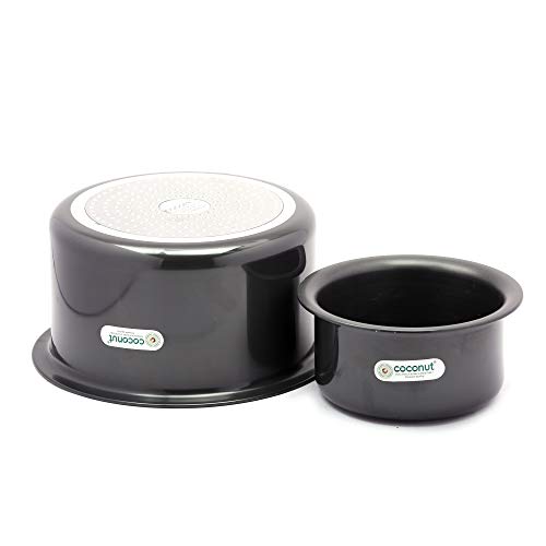 Coconut Hard Anodised Tope/Cook Pot,Set of 6 - Capacity - 1 Litre,1.5 Litre,2 Litre,2.5 Litre,3 Litre,3.5 litres - Gas Stove & Induction Base Top Compatible,Black - Image 4