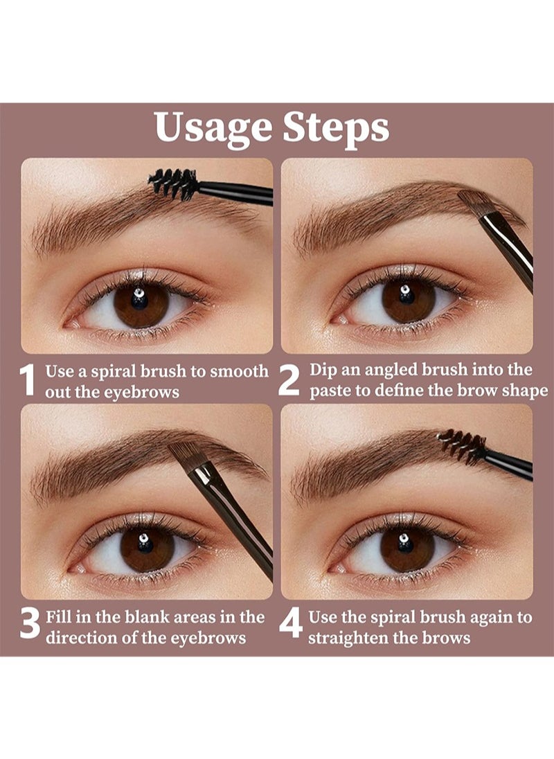 FLORA RUBY - Eyebrow Cream, Waterproof Eyebrow Cream Quick Dry Eyebrow Pomade, Natural High Pigmented Sweatproof 3D Shaping Eyebrow Soap Brow Glue With Brush (01 Dark Brown) - Image 1