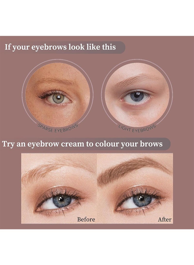 FLORA RUBY - Eyebrow Cream, Waterproof Eyebrow Cream Quick Dry Eyebrow Pomade, Natural High Pigmented Sweatproof 3D Shaping Eyebrow Soap Brow Glue With Brush (01 Dark Brown) - Image 1