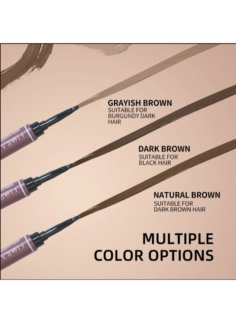 FLORA RUBY - Eyebrow Cream, Waterproof Eyebrow Cream Quick Dry Eyebrow Pomade, Natural High Pigmented Sweatproof 3D Shaping Eyebrow Soap Brow Glue With Brush (01 Dark Brown) - Image 1