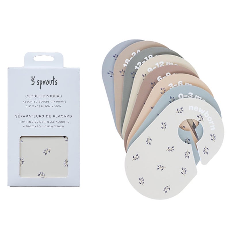 3 Sprouts Baby Closet Dividers 8-Piece Set Newborn to 2T - Double-Sided Organizer for Nursery Clothing Storage - Blueberry - Image 4