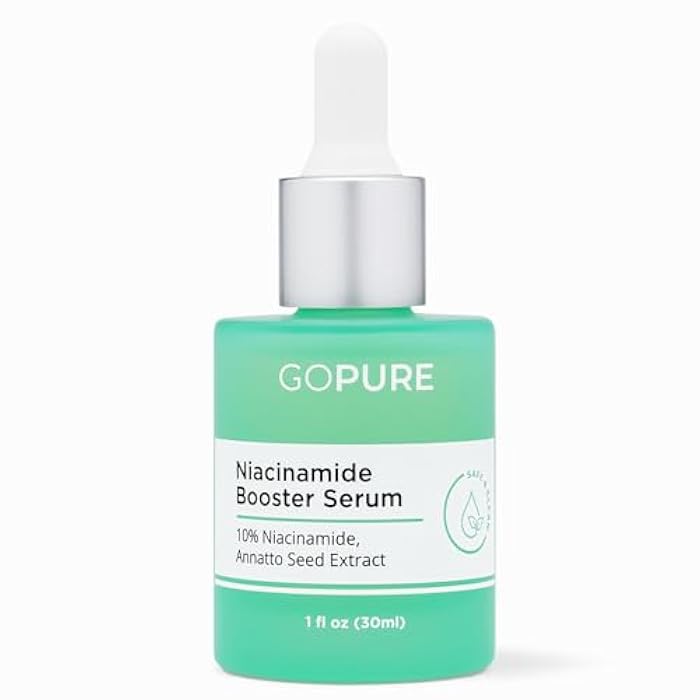 goPure 10% Niacinamide Serum Booster - Redness Reducing Skin Care, Reduces the Look of Skin Discoloration and Large Pores in Soothing Formula with Natural Extracts to Even Skin Tone - 1 fl oz - Image 1