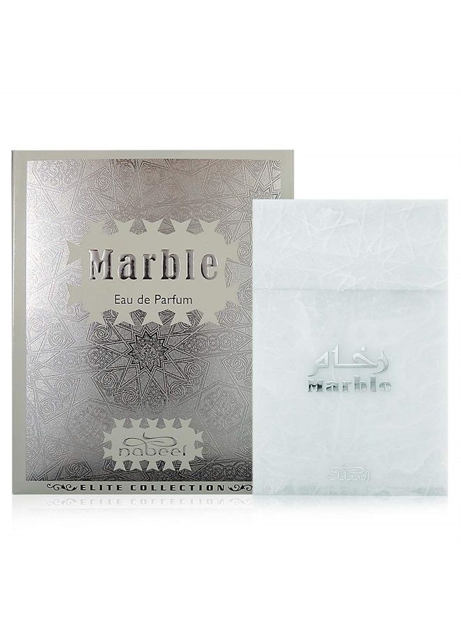Nabeel Marble (Eau De parfum) for Men 80 ML (2.7 oz) I Irresistible Woody Spray I Exotic Musk, Leather, Mosses, Tree Moss, Amber, Vanilla Berries I Signature Arabian Perfumery I by Nabeel Perfumes - Image 1