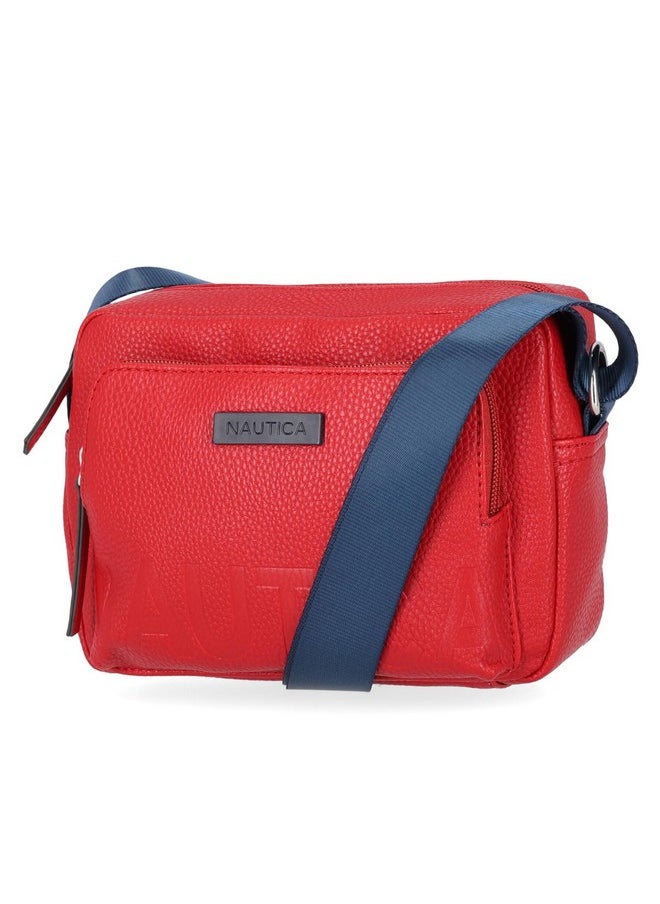 NAUTICA Out And About Adjustable Crossbody Bag Purse Red  - Image 1