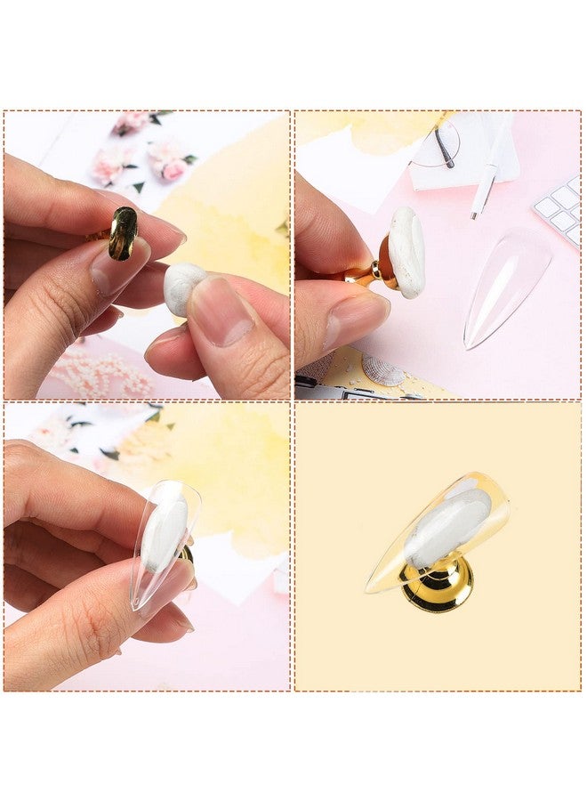 Etercycle Acrylic Nail Display Stand DIY Nail Crystal Holder Magnetic Practice Stands with Reusable Adhesive Putty Clay for False Nail Tip Manicure Tool (2 Sliver) - Image 3