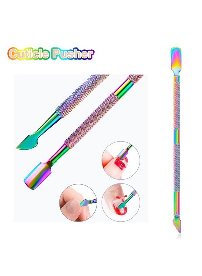 Beauenty 3 Pcs Cuticle Cutter, Cuticle Nippers with Cuticle Pusher, Professional Stainless Colorful Steel Cuticle Remover Tool Set for Manicure and Pedicure  - Image 2