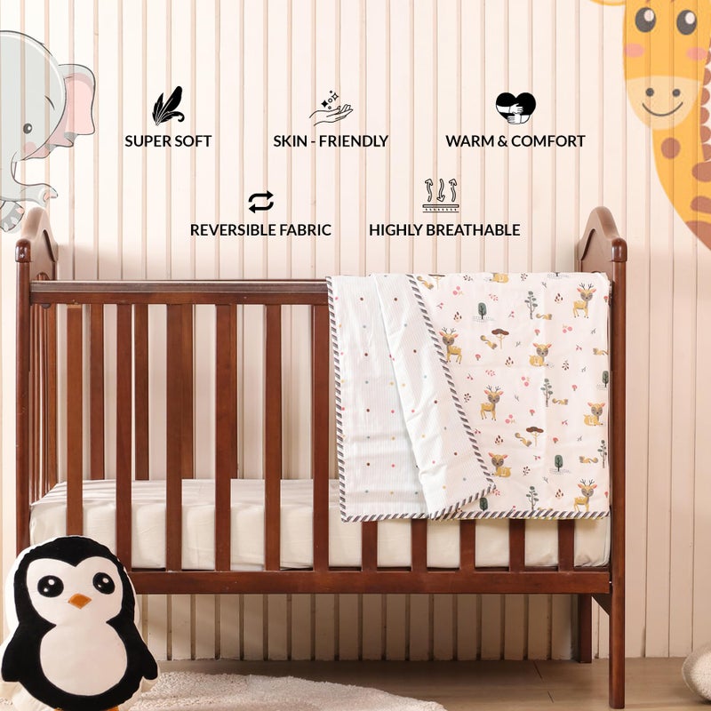 HOMEMONDE 100% Cotton Reversible Dohar for Newborn Baby Boy and Girl, 3 Layer Baby Dohar, Soft & Breathable, Ideal for All Seasons, 0-4 Years, Size- 48" x 48" (122 cm x 122 cm) - Tender Tales - Image 4