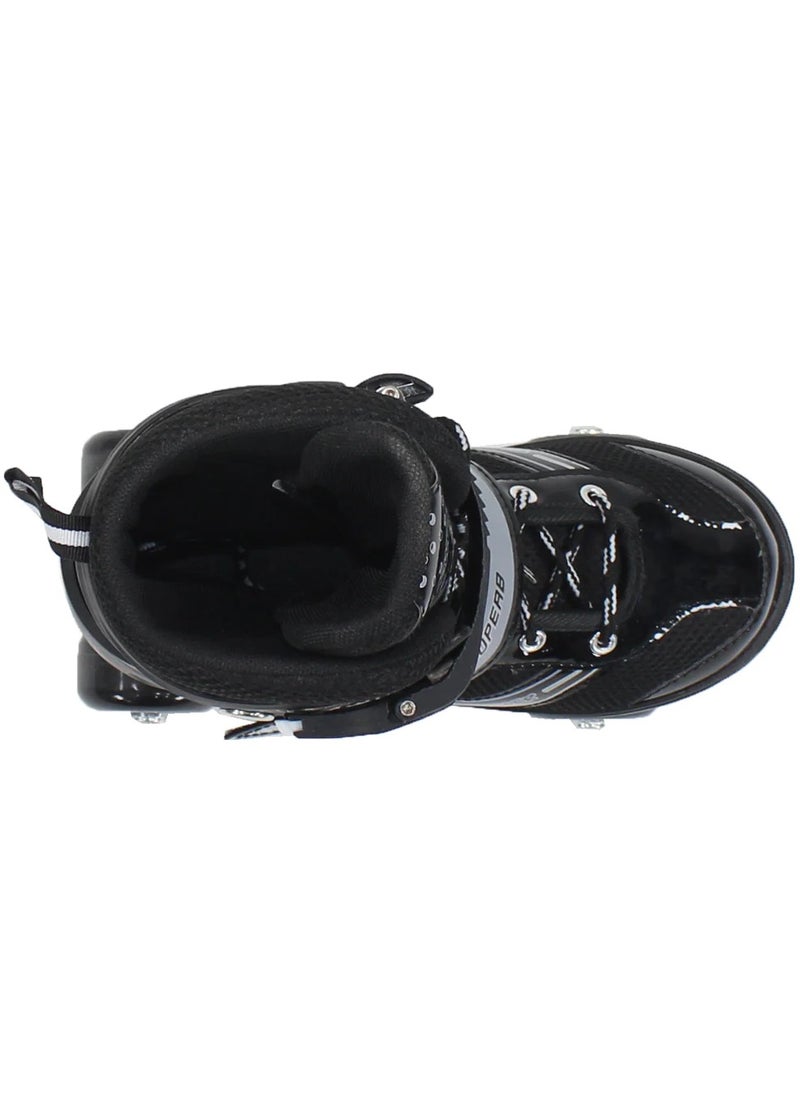 POWER - Adjustable Roller Skate Shoes 2-Rows 4-Wheels Size Large 39-42, Black - Image 1