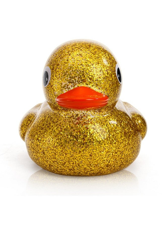 Goaste 2 Pack Giant Glitter Rubber Ducks, 6.7 Inch Big Yellow Ducky, Large Sparkly Toy Duckies with Squeaky Sound, Bathtub Floating Rubber Ducks for Baby Shower, Birthday Party, Summer Beach - Image 3