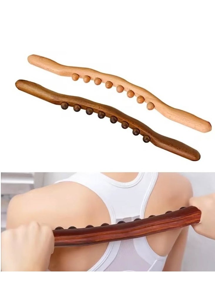 Generic "Full Body Wooden Massage Tool – Wooden Gua Sha Stick for Face, Hands, and Body (Single Piece, Color May Vary)"  - Image 2
