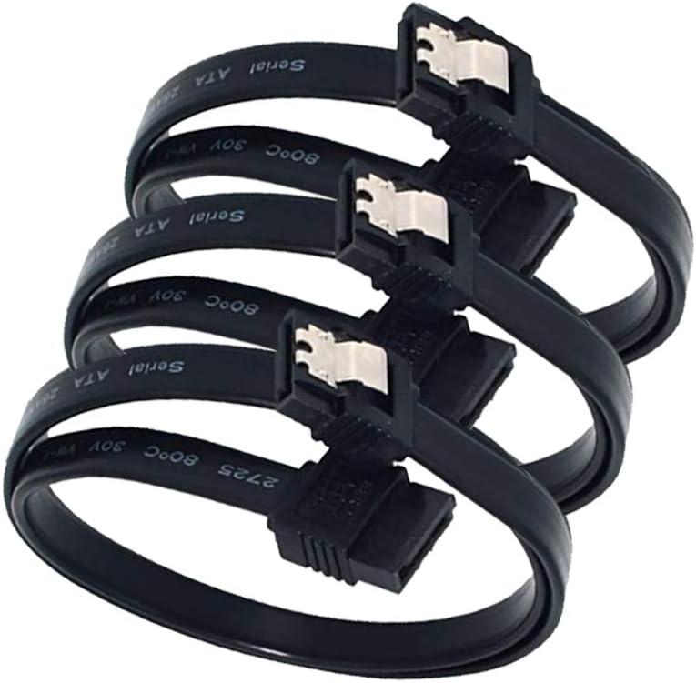 ELifeApply SATA III 6.0 Gbps Cables - 7pin Female to Female Data Cable with Locking Latch - Compatible for SATA HDD, SSD, CD/DVD - 18-inch (3 Pack) - Image 1