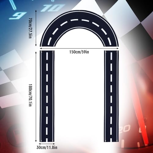 Mindsoft Arch Banner Racing Themed Door Hanging Decoration Themed Birthday Photography Banner Backdrop for Classroom DoorBirthday Baby Shower Supplies (Race Track) - Image 2