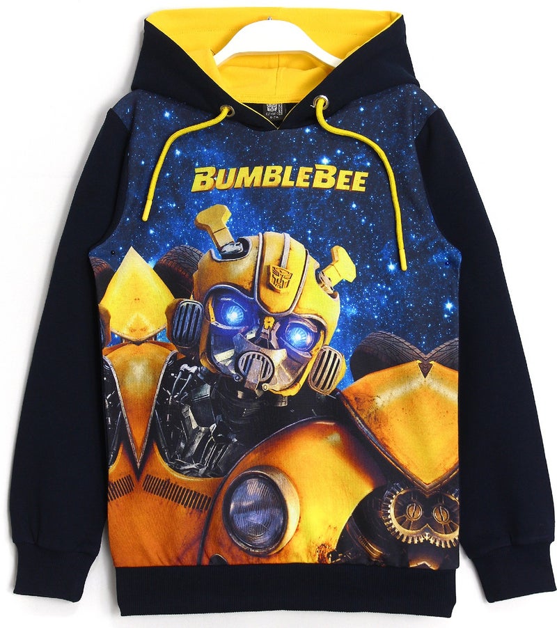 Ninjago Bumblebee 3D Printed Boys Sweatshirt 5 - 10 Years Navy Blue