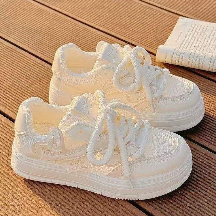 Summer Thick-Soled White Shoes 2025 Breathable Mesh Skirt New Shoes Versatile Casual Shoes Casual Sneakers Summer Style - Image 2