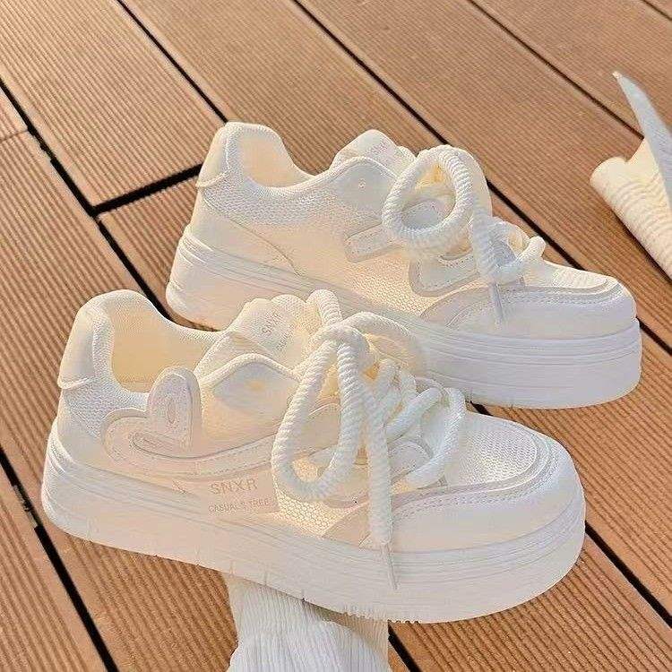 Summer Thick-Soled White Shoes 2025 Breathable Mesh Skirt New Shoes Versatile Casual Shoes Casual Sneakers Summer Style - Image 1