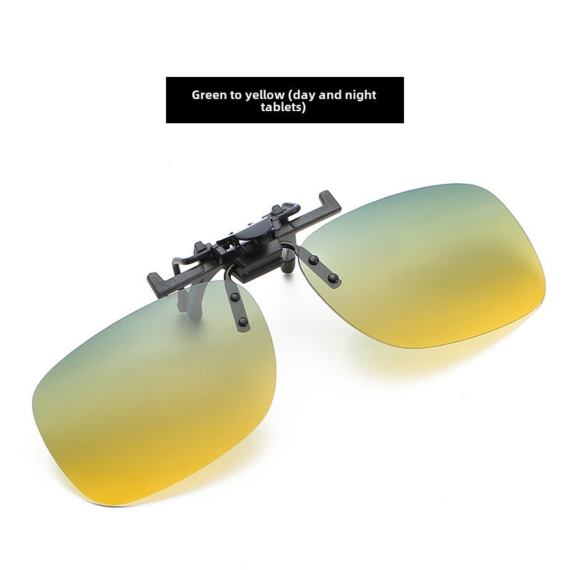 Generic HD Polarized Clip-On Sunglasses Mens Square Overlays 9. White frosted box 