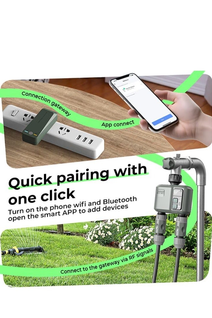 Egardenkart Egardenkart Water Timer Wifi - Multifunctional Sprinkler Timer for Automatic Irrigation System | Hose Timer with Sprinkler Controller | Waterproof Irrigation Timer, Wifi Dual Outlet - Image 4