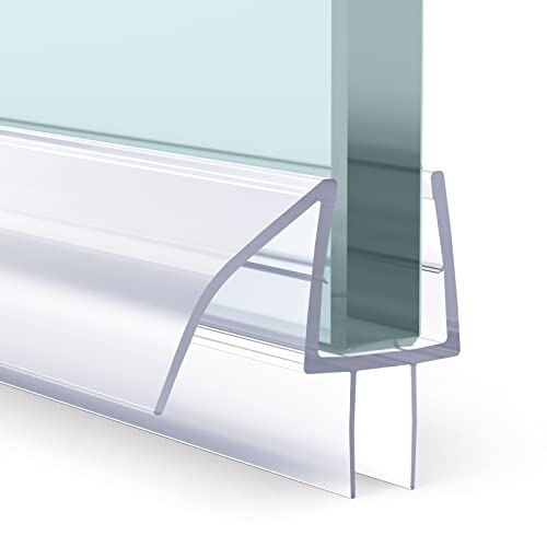 AmazerBath 3 PCS Shower Door Bottom Seal for 3/8 Inch Glass - (15.75 Inches x 3), 3 Section Segmented Shower Installation Kit Frameless Glass Door Seal Strip - Image 1
