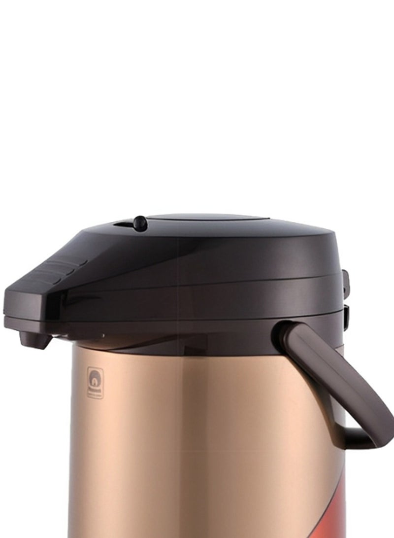 Vacuum Airpump Flask 3L Capacity, Japan-Made, Stainless Steel Thermal Insulated Beverage Dispenser with Carry Handle