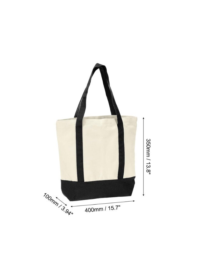2-Pack Canvas Tote Bags with Zipper, Reusable Shopping Bag with External Pocket - Image 5