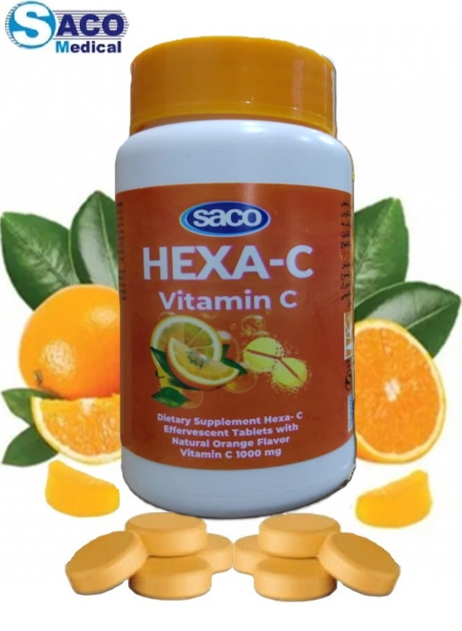 Saco Vitamin C 500 mg (Ascorbic Acid ) 30 Effervescent Tablets Boosts the Body's Natural Immunity - Image 1