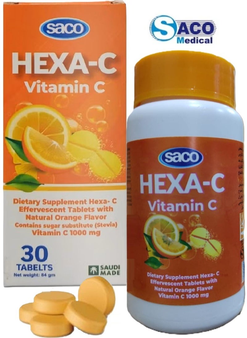 Saco Vitamin C 500 mg (Ascorbic Acid ) 30 Effervescent Tablets Boosts the Body's Natural Immunity - Image 3