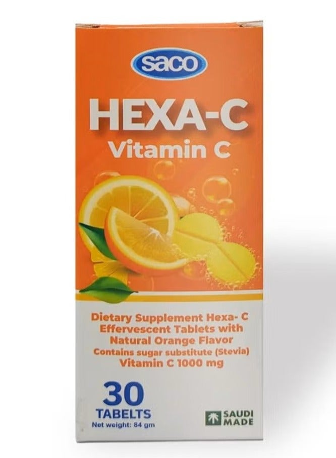 Saco Vitamin C 500 mg (Ascorbic Acid ) 30 Effervescent Tablets Boosts the Body's Natural Immunity - Image 5
