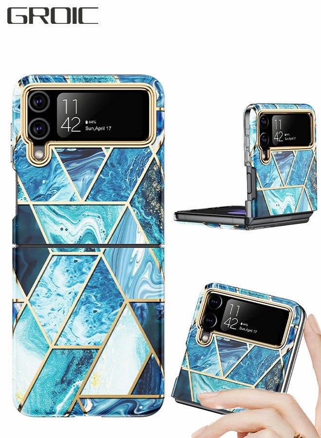 GROIC For Samsung Galaxy Z Flip 4 Case, Marble Shockproof Bumper Stylish Cover,Slim Stylish Protective Bumper Phone Shell for Samsung Z Flip 4 - Image 1