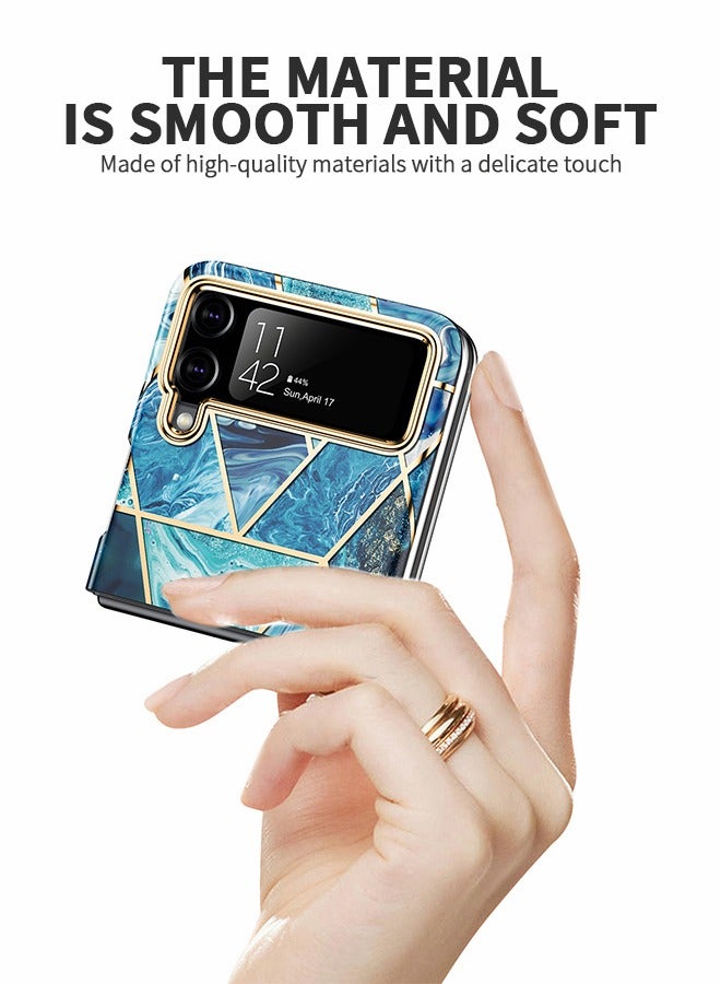 GROIC For Samsung Galaxy Z Flip 4 Case, Marble Shockproof Bumper Stylish Cover,Slim Stylish Protective Bumper Phone Shell for Samsung Z Flip 4 - Image 2