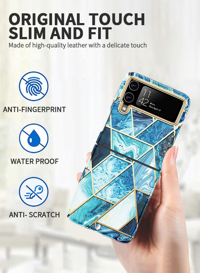 GROIC For Samsung Galaxy Z Flip 4 Case, Marble Shockproof Bumper Stylish Cover,Slim Stylish Protective Bumper Phone Shell for Samsung Z Flip 4 - Image 4